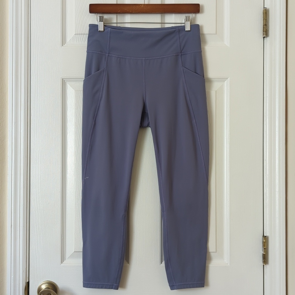 Lululemon Time To Sweat High Waisted 23" Capri Cropped Workout Leggings Purple 8